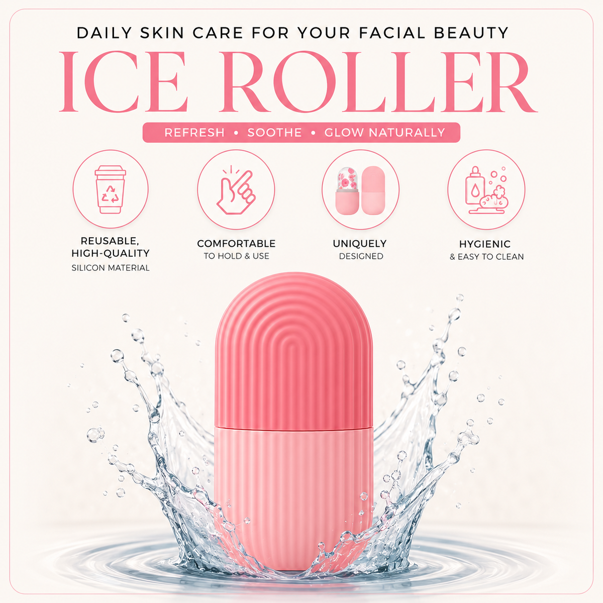 Ice roller for face massager