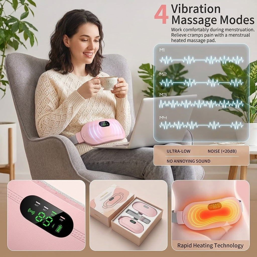Women Period Cramp Relief Massager Belt